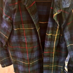 L.L. Bean Blue and Green Button Down Shirt